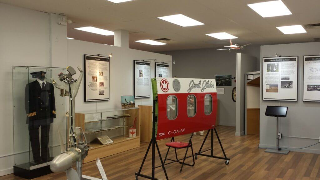 Display artifacts from the Gimli Glider Exhibit